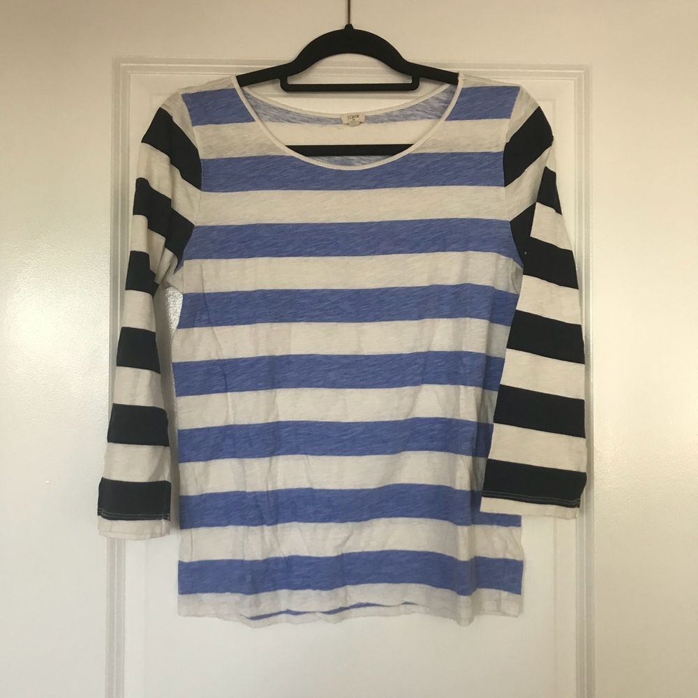 JCrew Stripe 3/4 Shirt. Hardly worn. Size Medium.